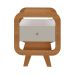 Mesa de Cabeceira Theo com USB 1 Gaveta Off White e Cinamomo