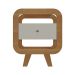 Mesa de Cabeceira Theo com USB 1 Gaveta Off White e Cinamomo