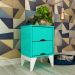 Mesa de Cabeceira Twister 2 Gavetas Aqua e Branca