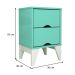 Mesa de Cabeceira Twister 2 Gavetas Aqua e Branca