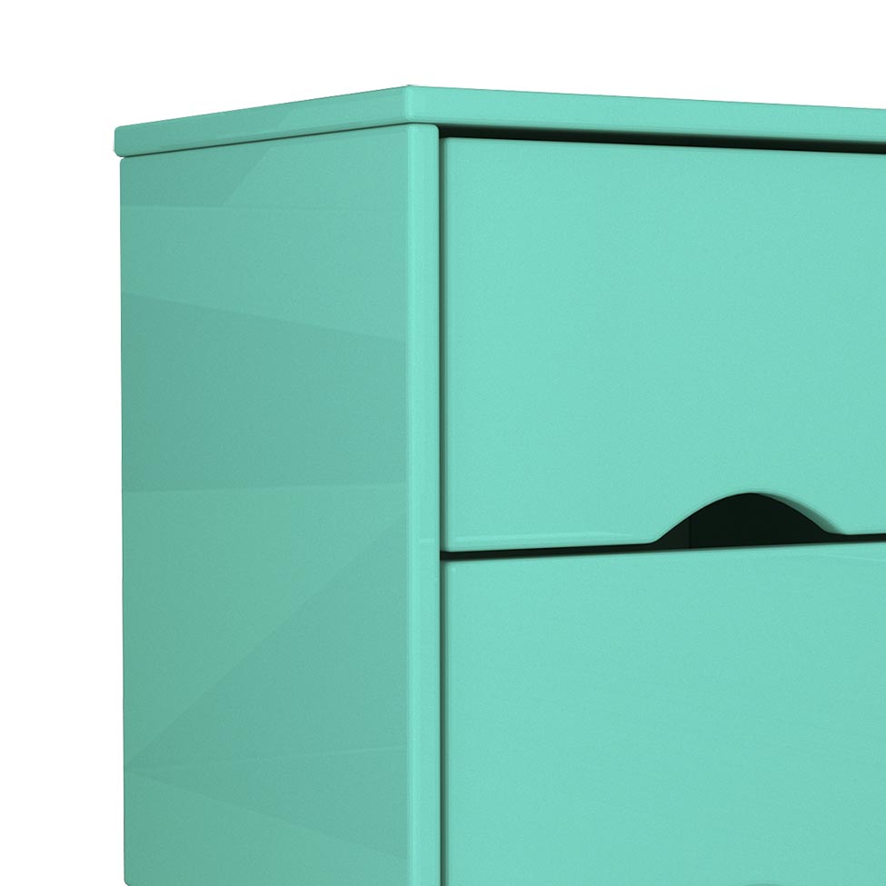 Mesa de Cabeceira Twister 2 Gavetas Aqua e Branca