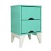Mesa de Cabeceira Twister 2 Gavetas Aqua e Branca