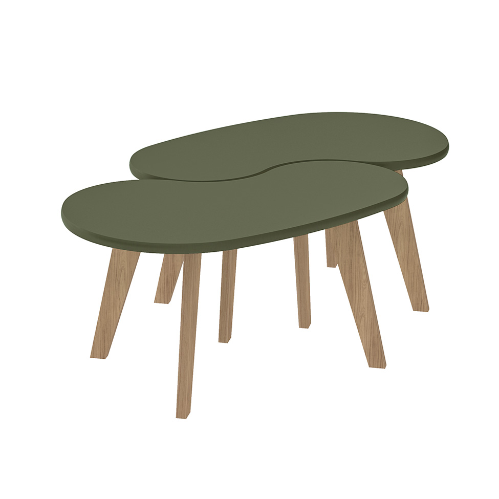 Mesa de Centro Ôganica Lina Menta e Marrom
