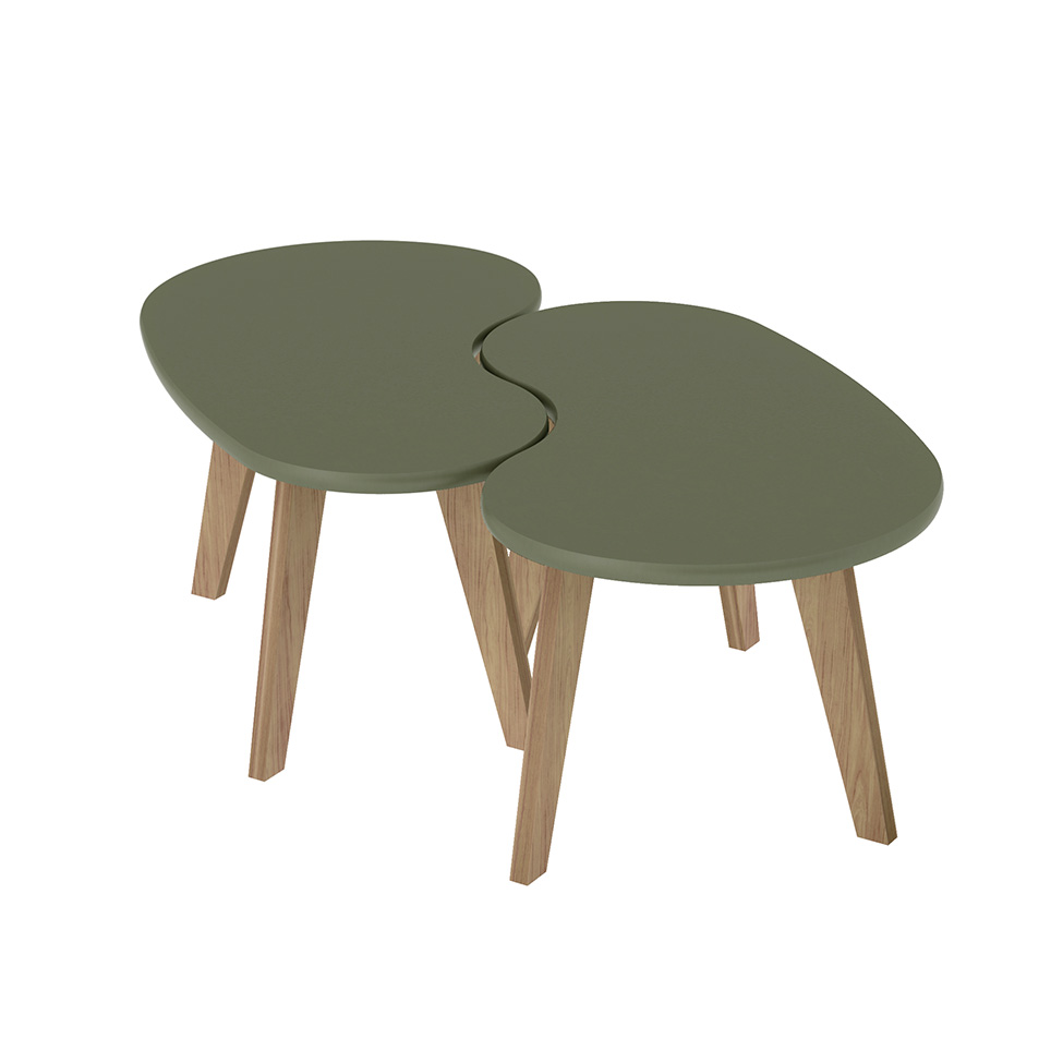 Mesa de Centro Ôganica Lina Menta e Marrom