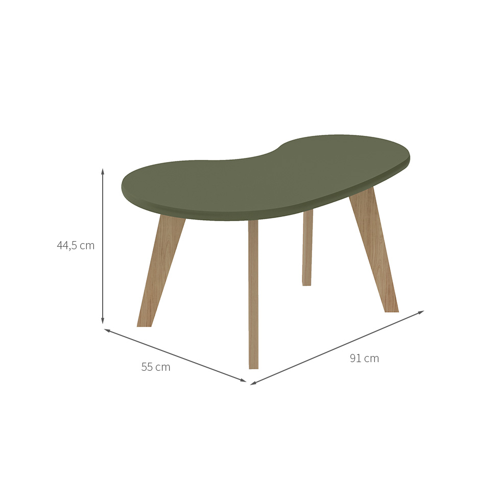 Mesa de Centro Ôganica Lina Menta e Marrom