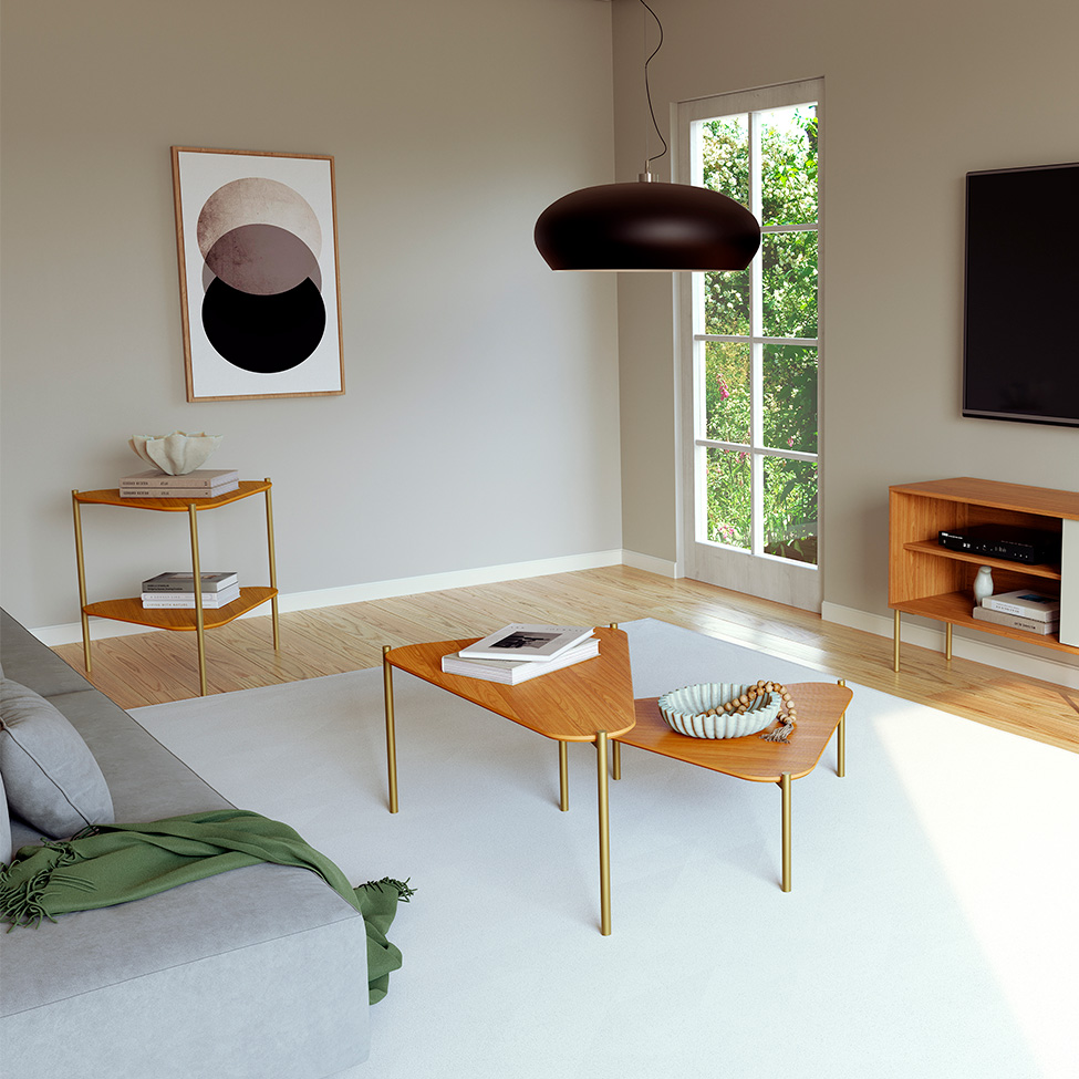 Mesa de Centro Ôrganica Meven 100% MDF Freijó 70 cm