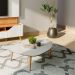 Mesa de Centro Ôrganica Rivor 100% MDF Off White e Freijó