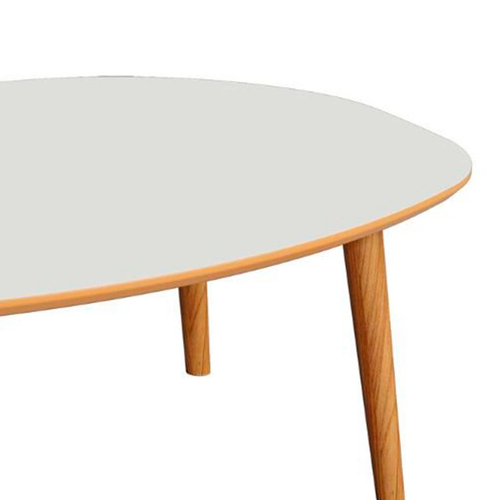 Mesa de Centro Ôrganica Rivor 100% MDF Off White e Freijó