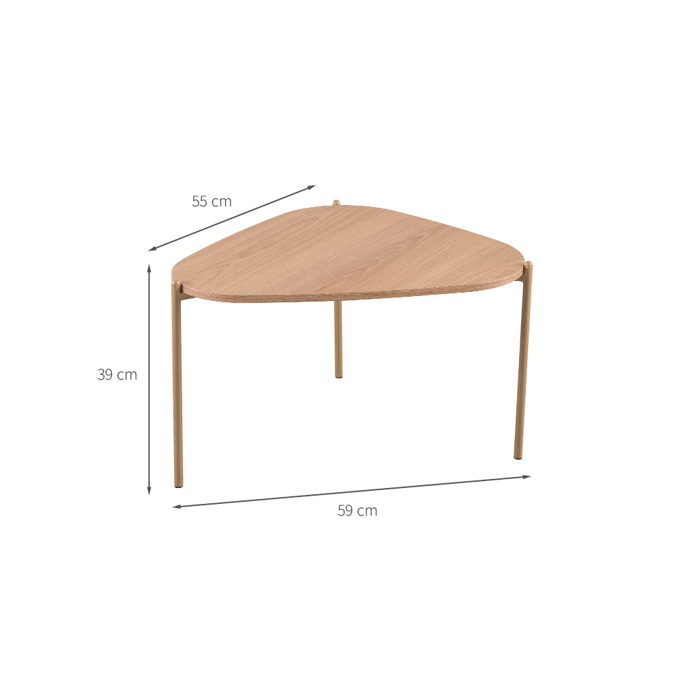 Mesa de Centro Complementos Orgânica Hanover e Dourada 59 cm