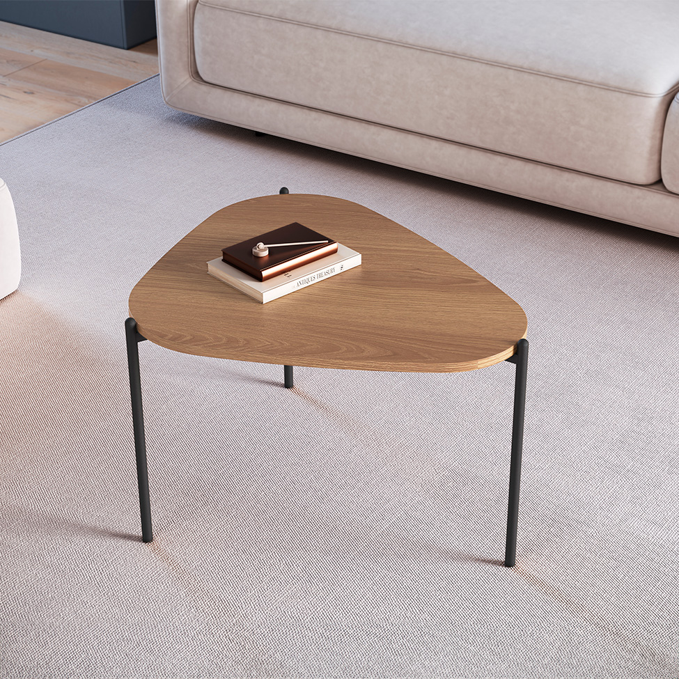 Mesa de Centro Complementos Orgânica Hanover e Preta 59 cm