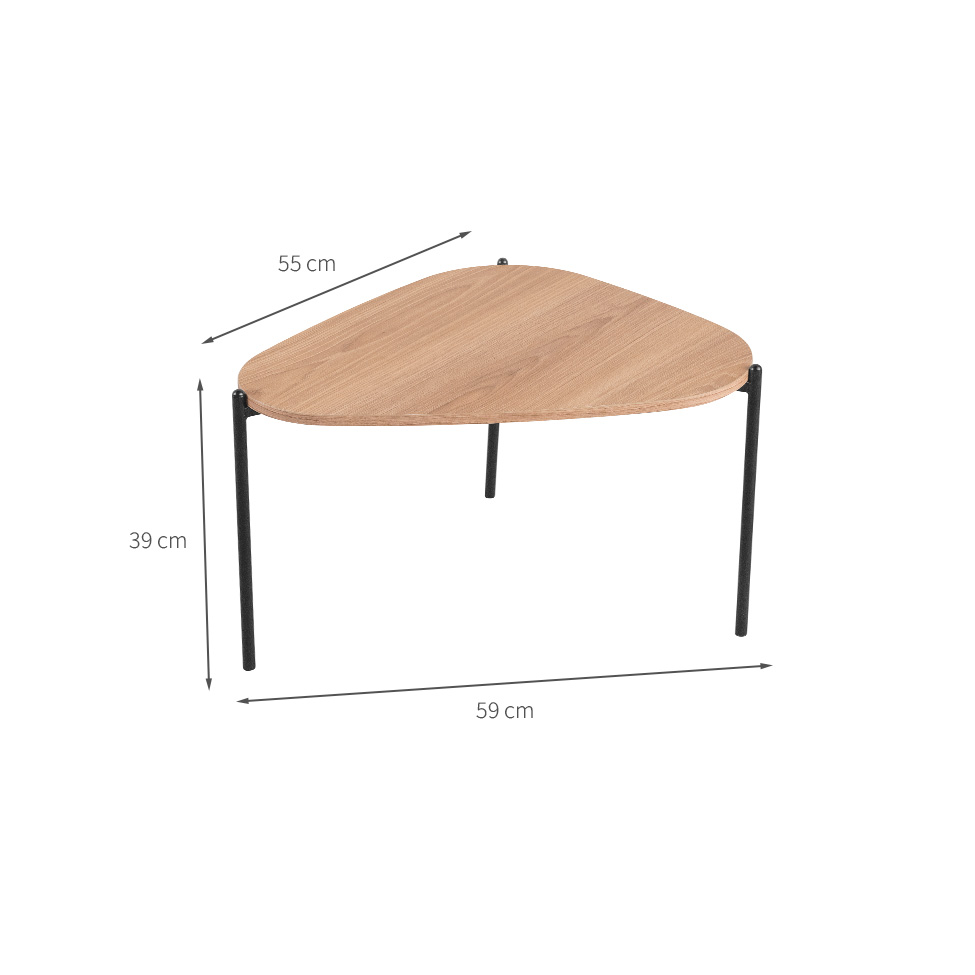 Mesa de Centro Complementos Orgânica Hanover e Preta 59 cm
