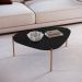 Mesa de Centro Complementos Orgânica Nero e Dourada 77 cm