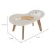 Mesa de Centro Orgânica Off White e Carvalho