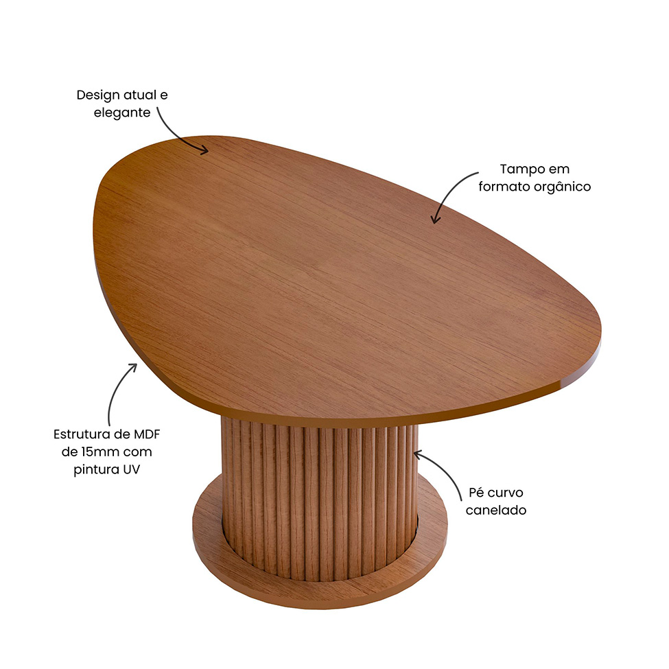 Mesa de Centro Orgânica Prime Cinamomo
