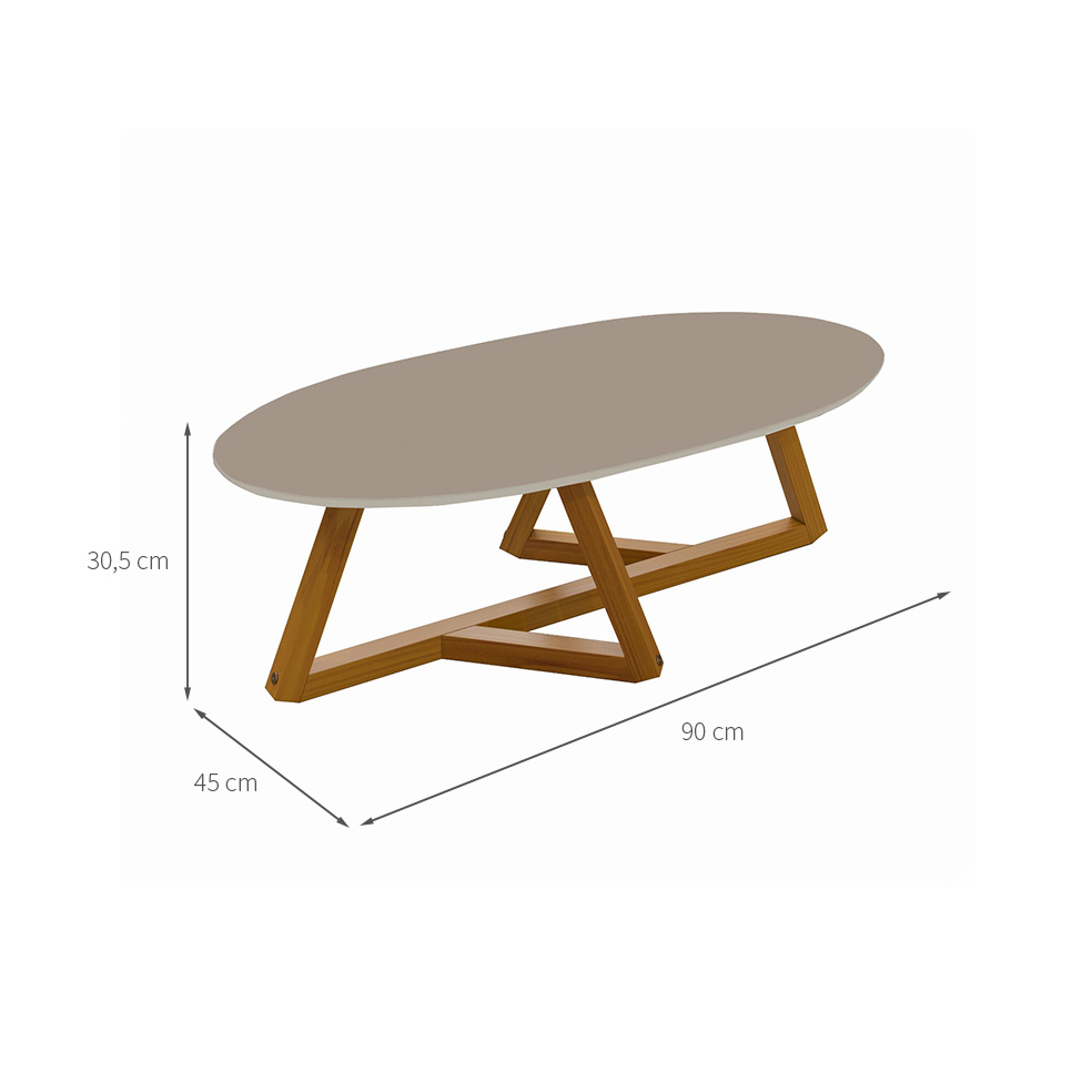 Mesa de Centro Oval Classic Gianduia e Nature