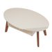 Mesa de Centro Oval Diva Off White e Cedro
