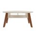 Mesa de Centro Oval Diva Off White e Cedro
