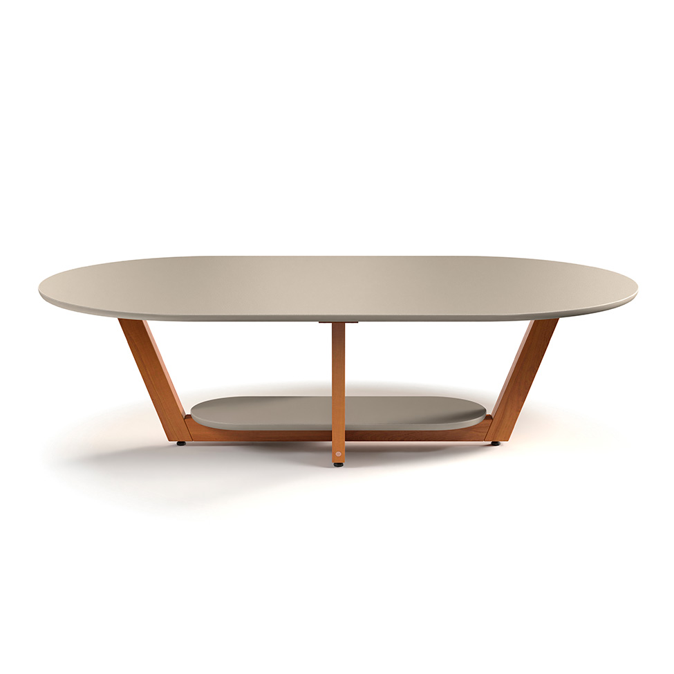 Mesa de Centro Oval Elegance Gianduia e Nature