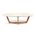 Mesa de Centro Oval Elegance Off White e Nature