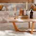 Mesa de Centro Oval Elegance Off White e Nature