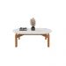 Mesa de Centro Oval Lizz Branco e Cedro