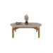 Mesa de Centro Oval Lizz Off White e Cedro