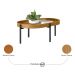 Mesa de Centro Oval Mônaco Flex Nature e Tauari