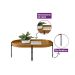 Mesa de Centro Oval Mônaco Flex Nature e Tauari