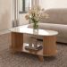 Mesa de Centro Oval Vivaldi Cinamomo e Off White