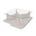 Mesa de Centro Quadrada Clear Off White