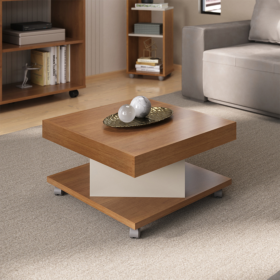 Mesa de Centro Quadrada Saara Cinanomo e Off White