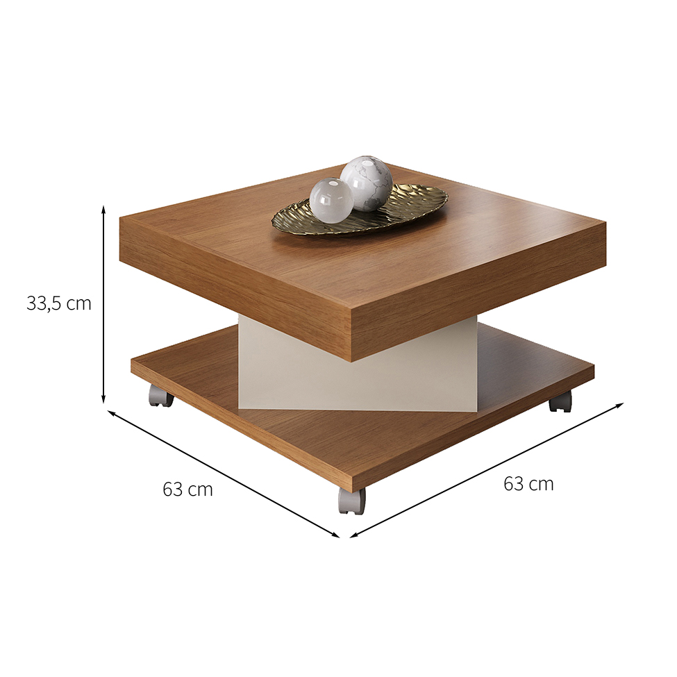 Mesa de Centro Quadrada Saara Cinanomo e Off White