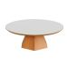 Mesa de Centro Redonda Belan 100% MDF Off White e Freijó