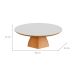 Mesa de Centro Redonda Belan 100% MDF Off White e Freijó