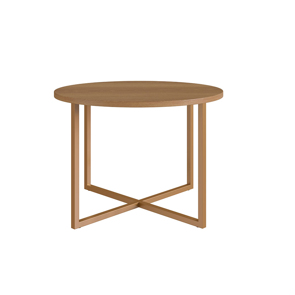 Mesa de Centro Redonda Complementos Hanover e Dourada 35x50 cm