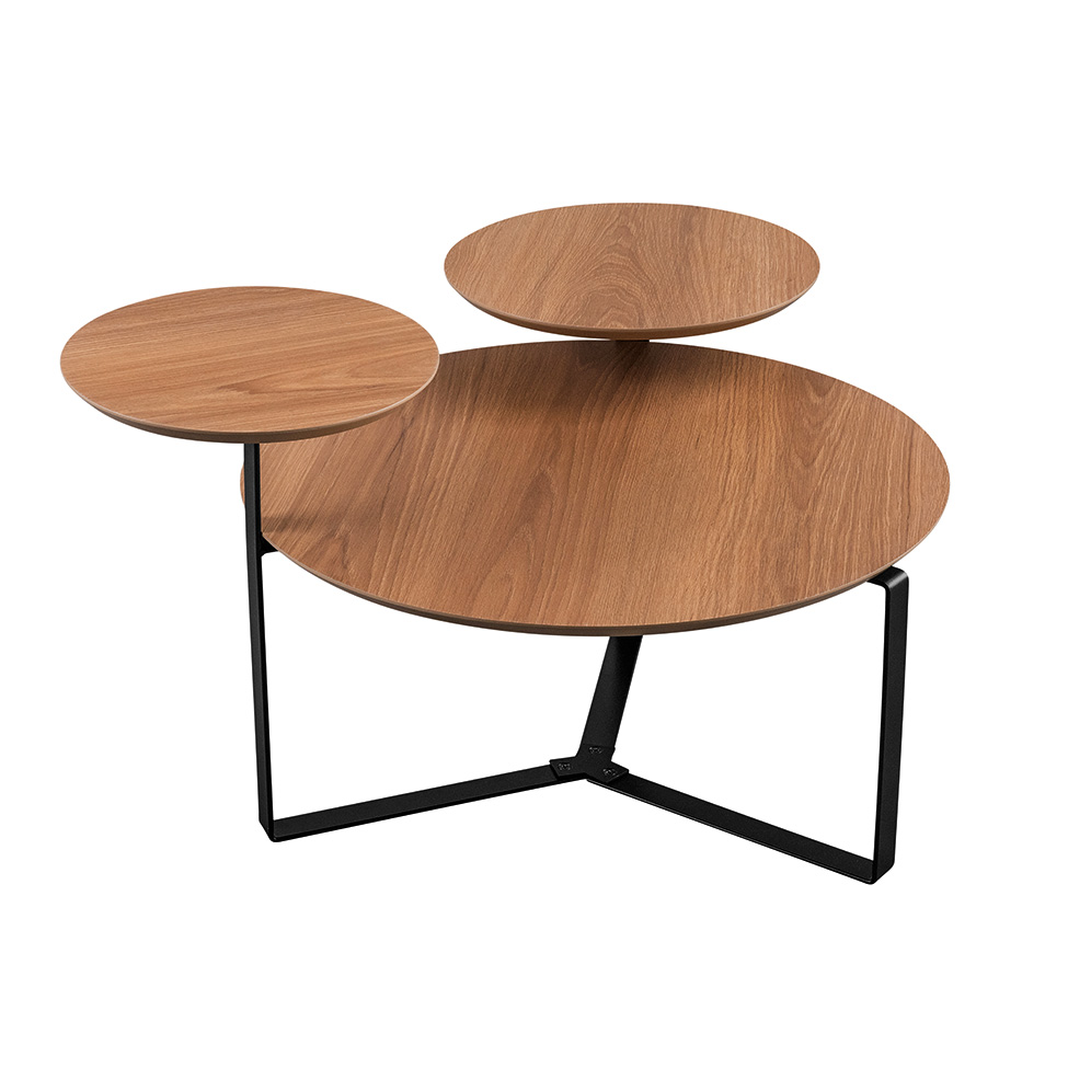 Mesa de Centro Redonda Complementos Hanover e Preta 83 cm
