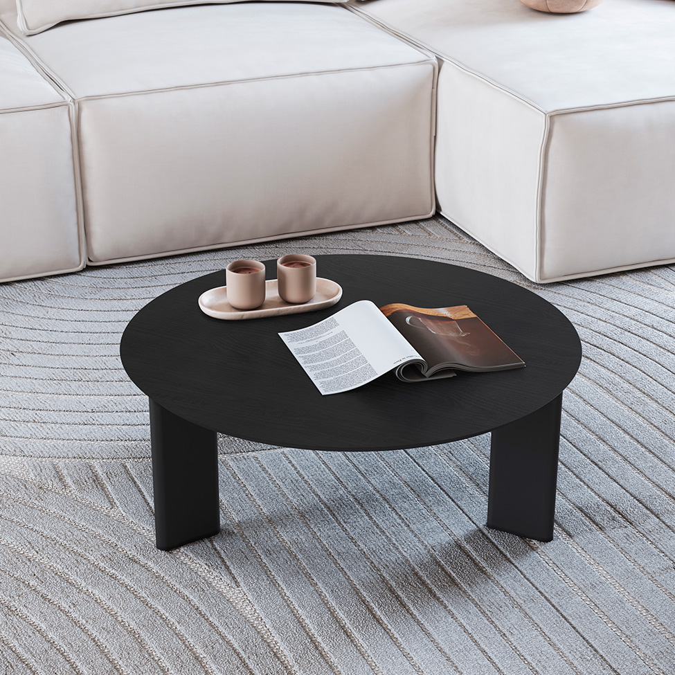 Mesa de Centro Redonda Complementos Nero 80 cm