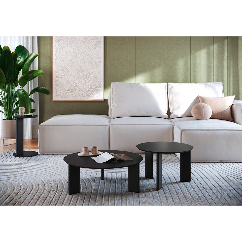 Mesa de Centro Redonda Complementos Nero 80 cm