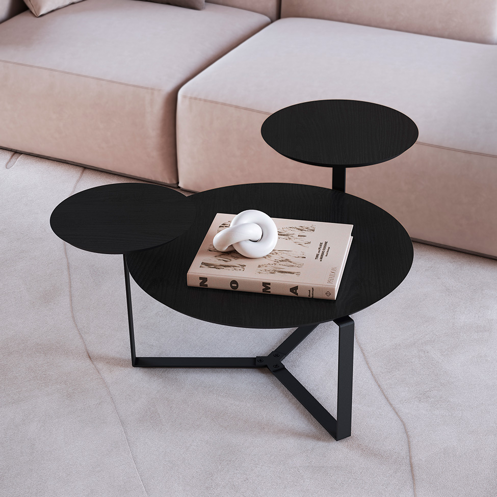 Mesa de Centro Redonda Complementos Nero 83 cm
