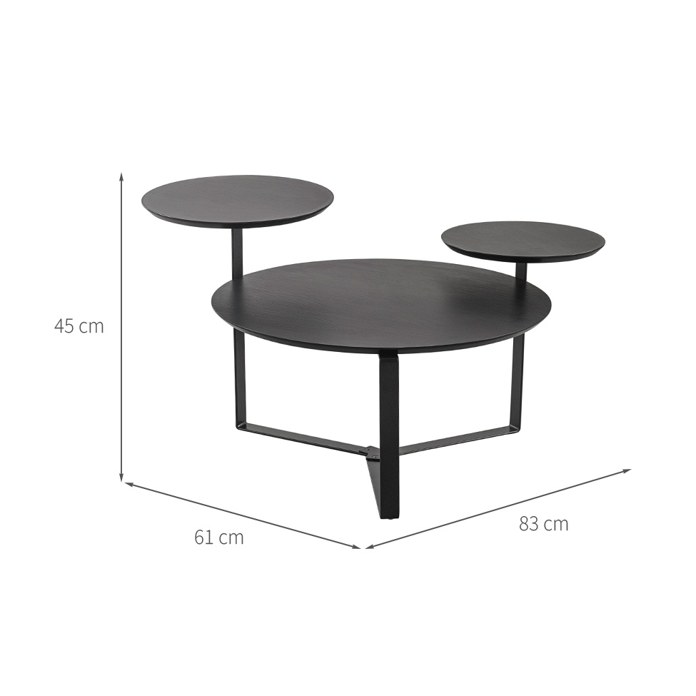 Mesa de Centro Redonda Complementos Nero 83 cm