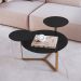 Mesa de Centro Redonda Complementos Nero e Dourada 83 cm