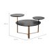 Mesa de Centro Redonda Complementos Nero e Dourada 83 cm