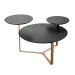 Mesa de Centro Redonda Complementos Nero e Dourada 83 cm