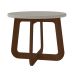Mesa de Centro Redonda Jasmin Cedro e Off White
