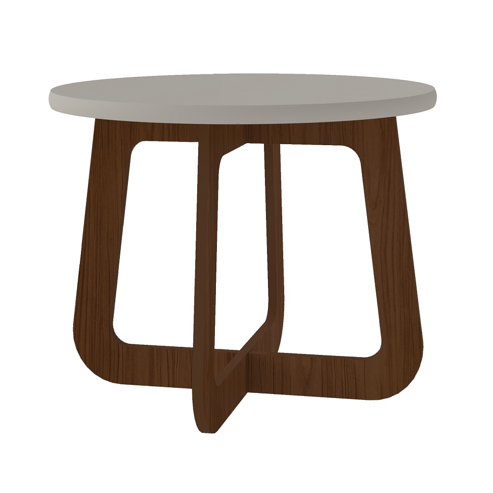 Mesa de Centro Redonda Jasmin Cedro e Off White