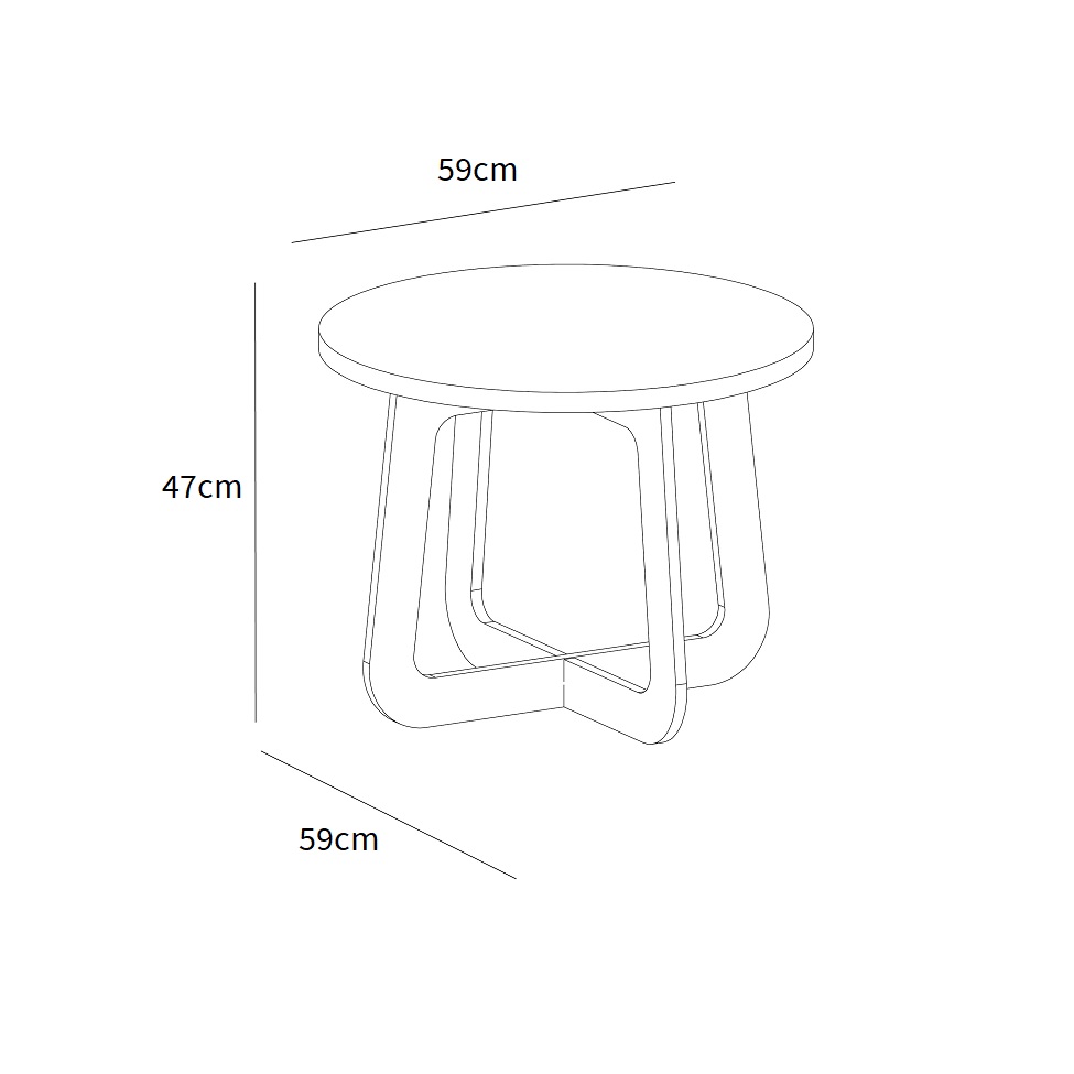 Mesa de Centro Redonda Jasmin Cedro e Off White