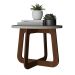 Mesa de Centro Redonda Jasmin Cedro e Off White