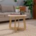 Mesa de Centro Redonda Jasmin Off white e Carvalho