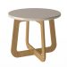 Mesa de Centro Redonda Jasmin Off white e Carvalho