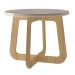 Mesa de Centro Redonda Jasmin Off white e Carvalho